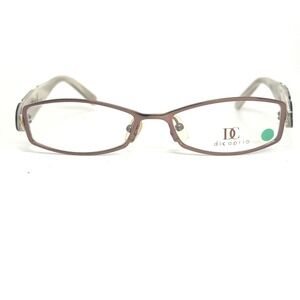 DiCaprio DC 67 Brown Eyeglasses‎ Frames 51-16-140 Heart Rhinestone Detail Womens